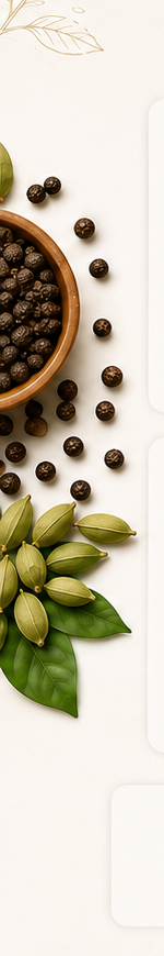 Premium Indian black pepper and cardamom